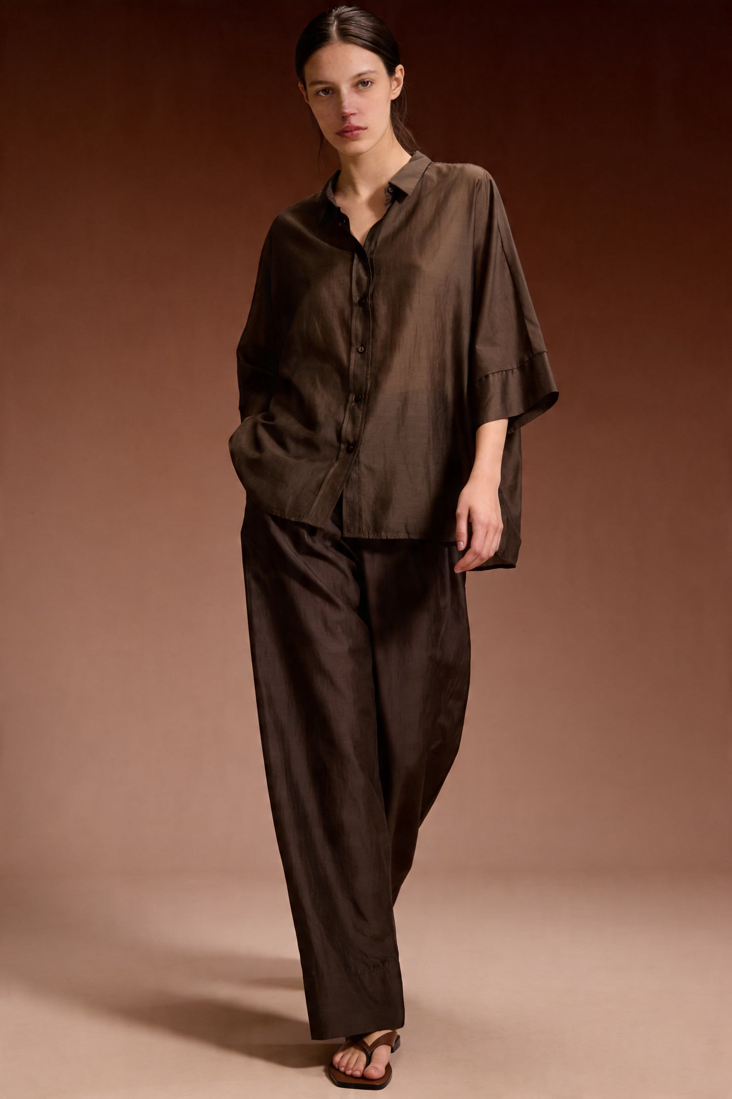 Camicia fluida moro in lyocell