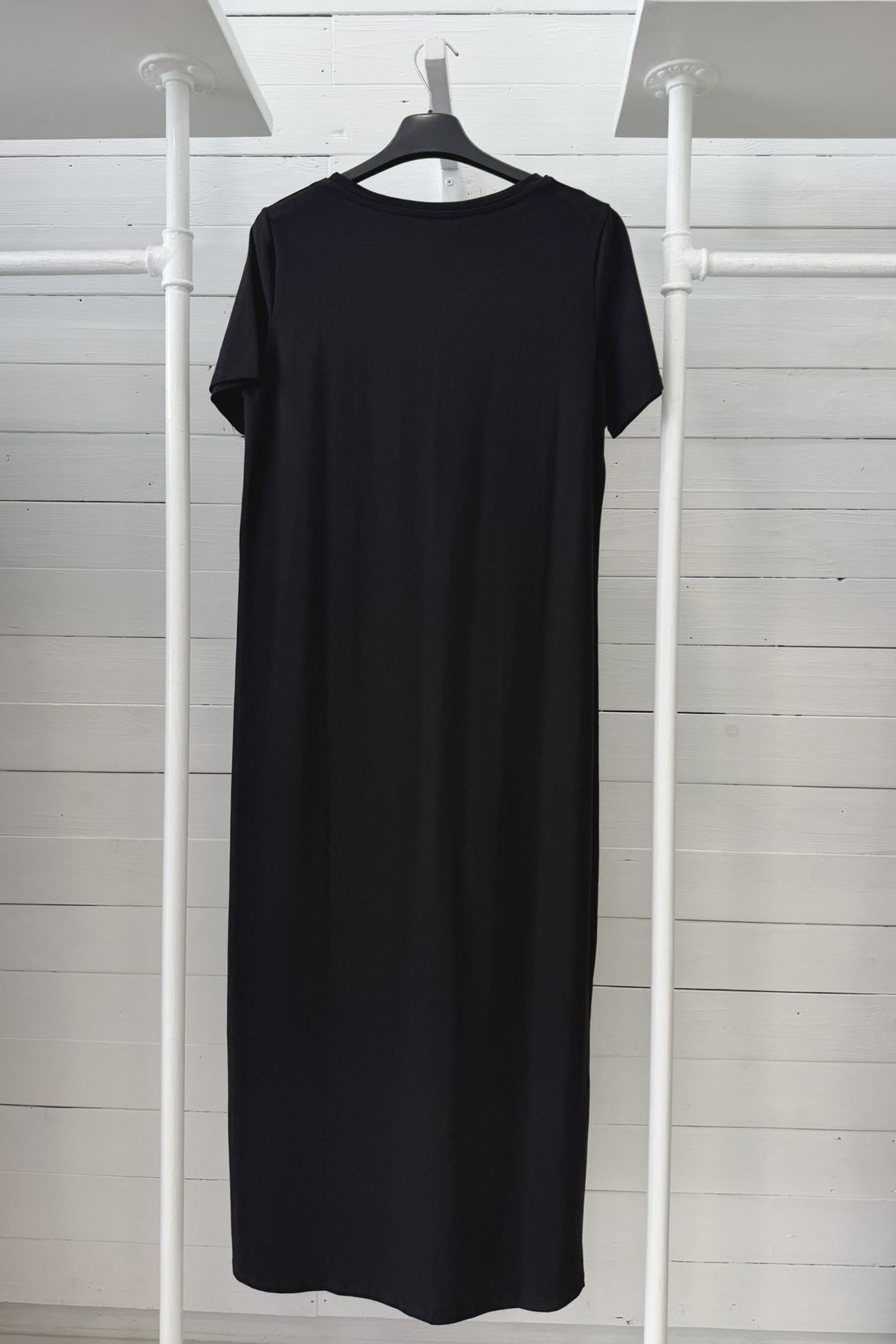 Abito Midi in Jersey Elasticizzato con Spacco Frontale