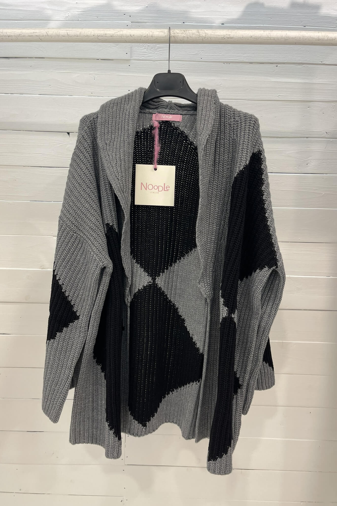 Cardigan lungo geometrico