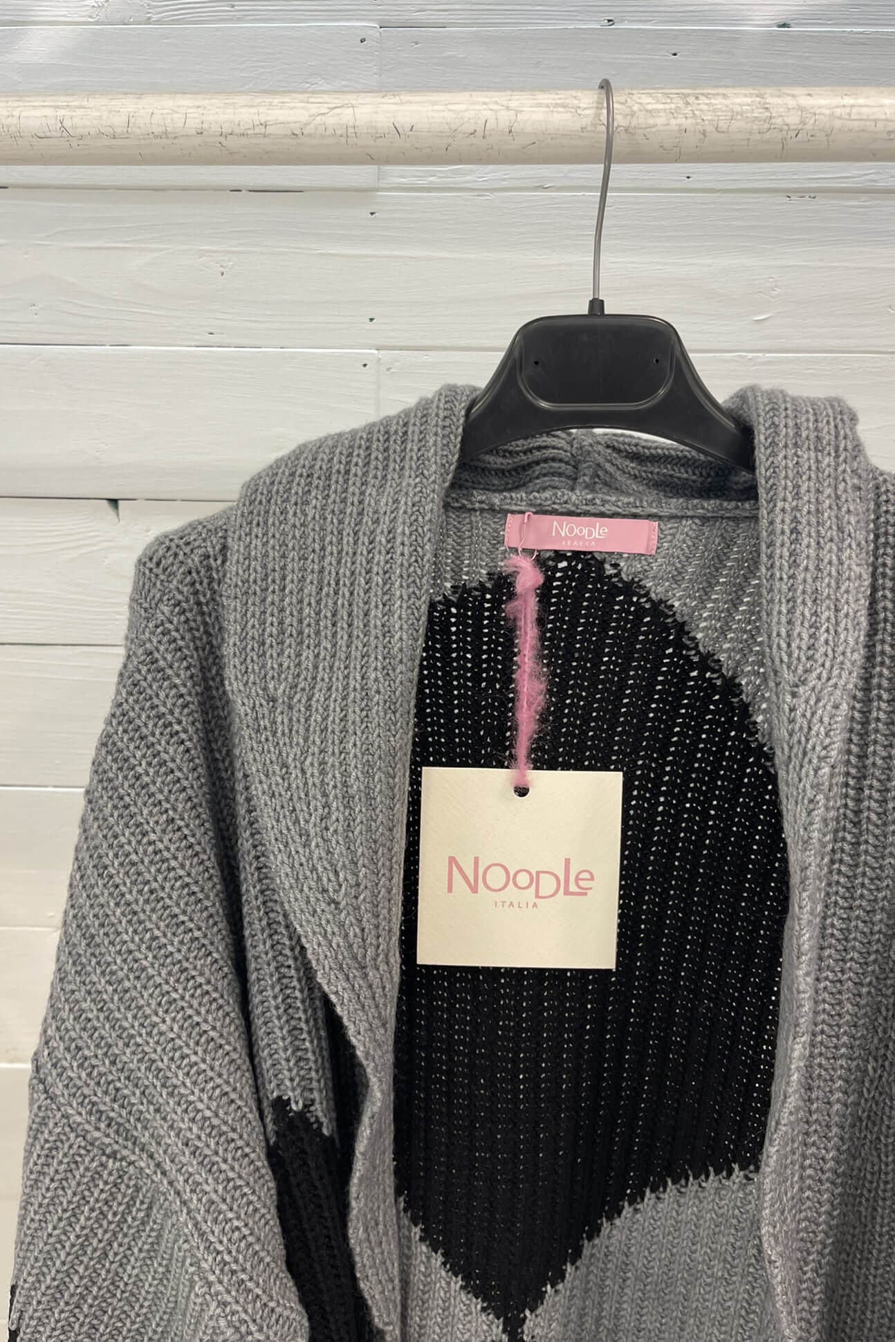 Cardigan lungo geometrico