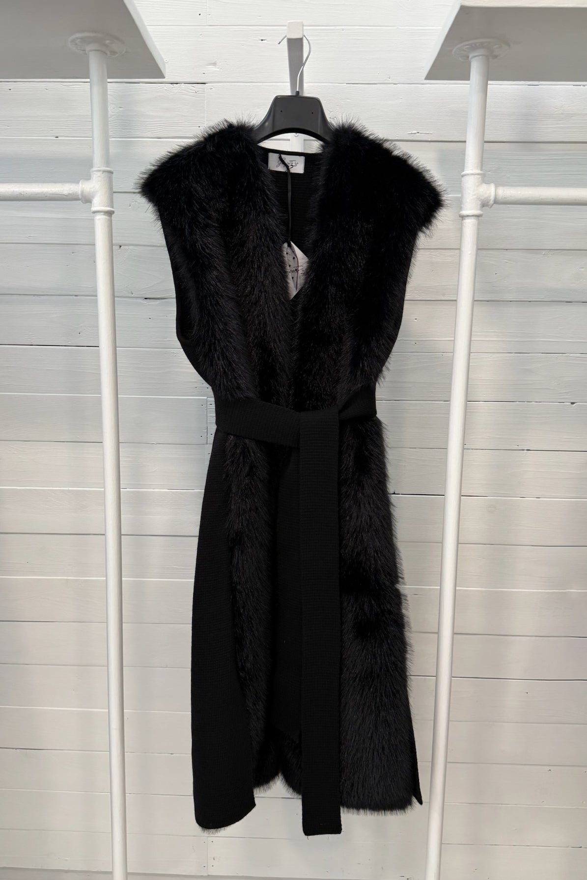 Gilet lungo ecopelliccia