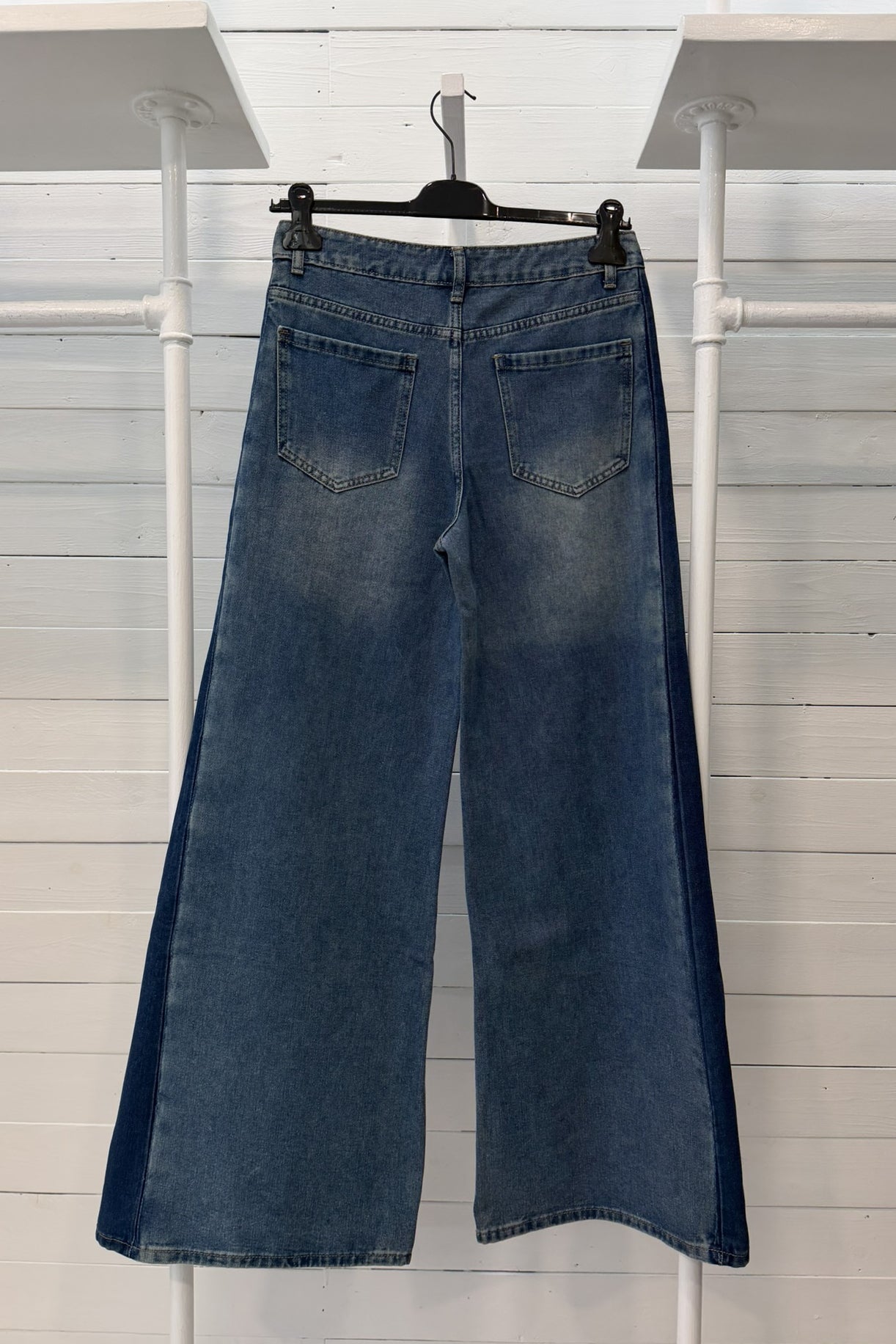 Jeans largo bicolore