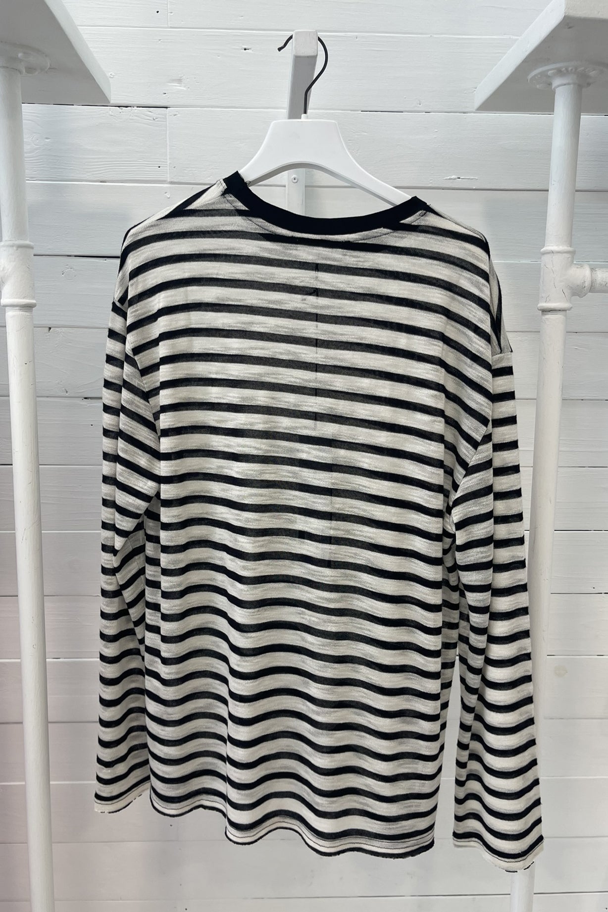 Maglia viscosa garzata a righe