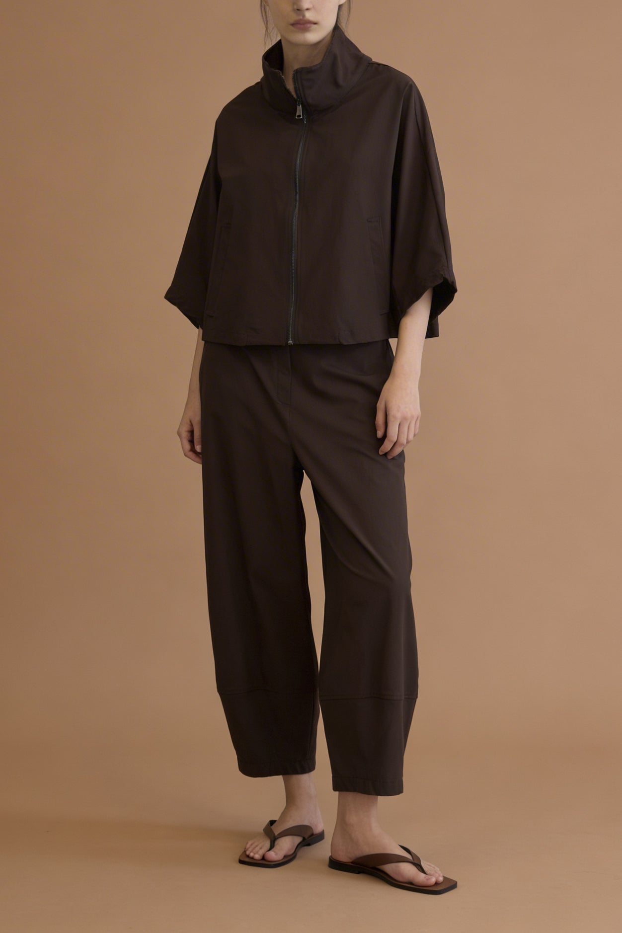 Pantalone balloon in bengalina con vita elasticizzata