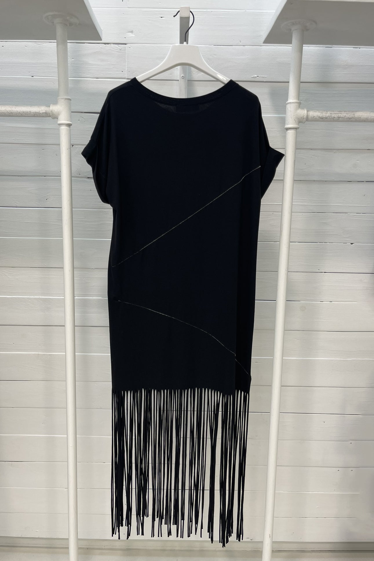 Abito t-shirt con frange