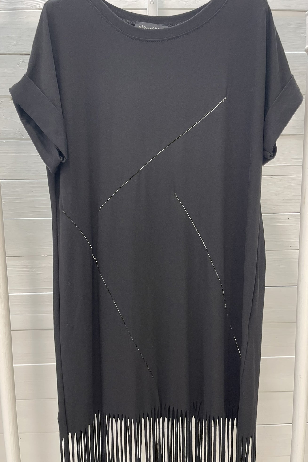 Abito t-shirt con frange