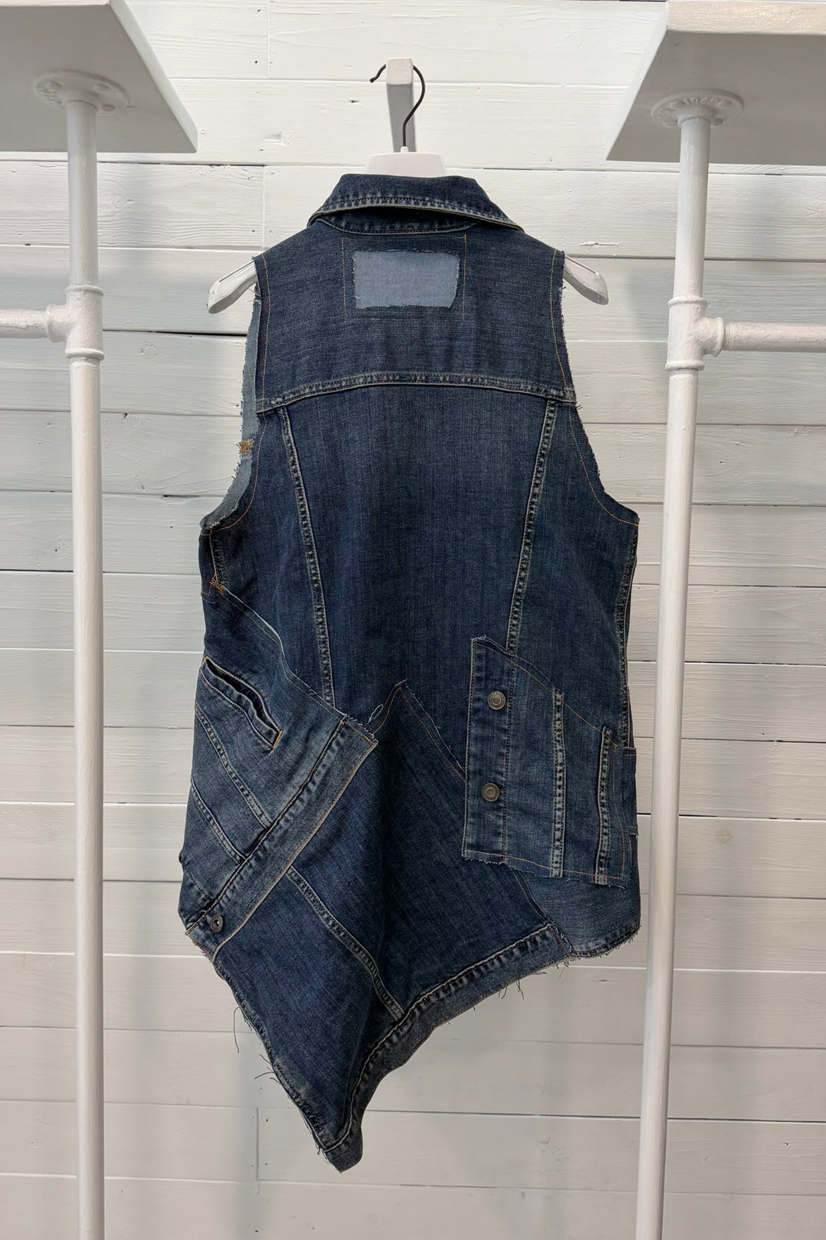 Gilet Denim Asimmetrico Patchwork