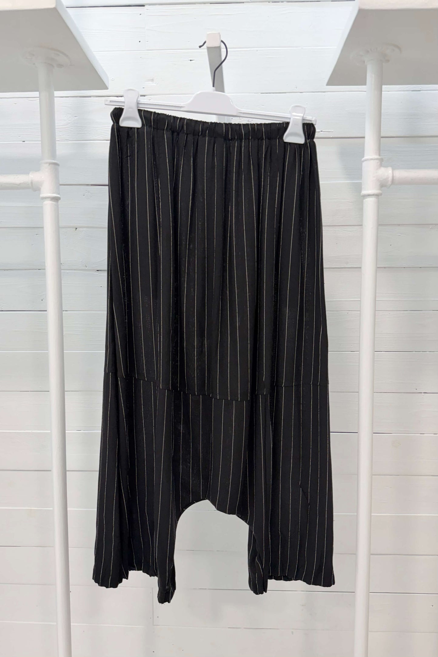 Pantalone cavallo basso gessato