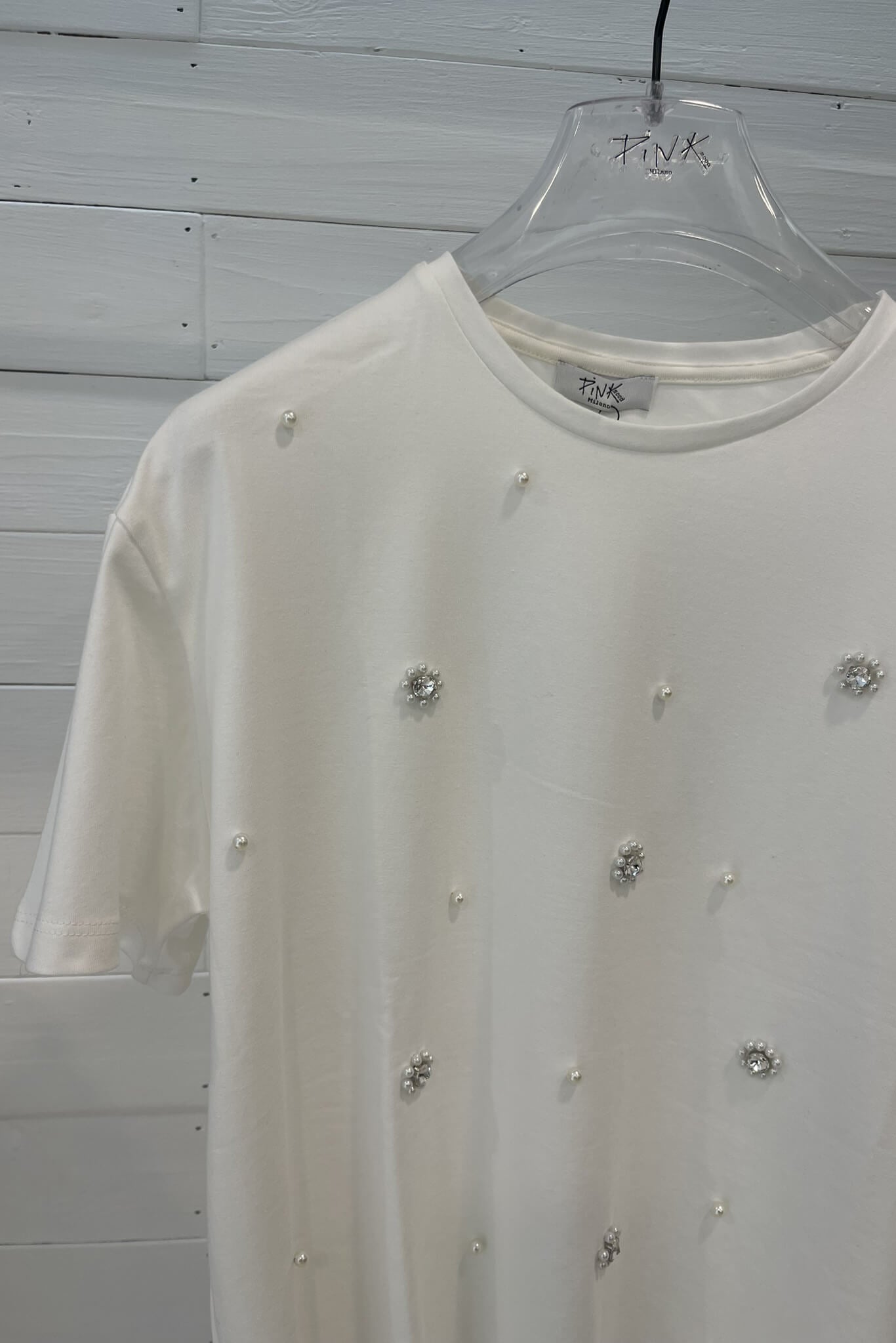 T-shirt con Applicazioni Gioiello