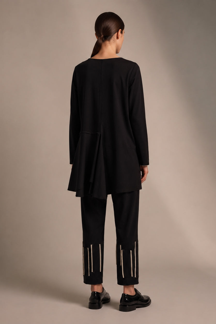 Pantaloni con Applicazioni Geometriche a Contrasto