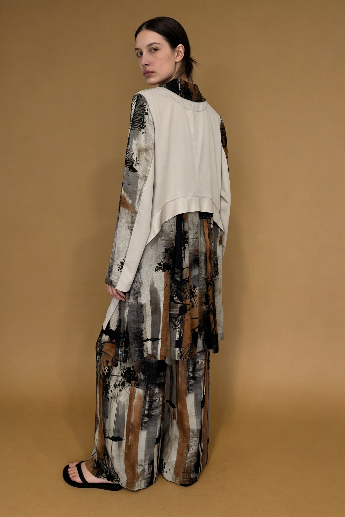 Casacca lunga stampa artistica