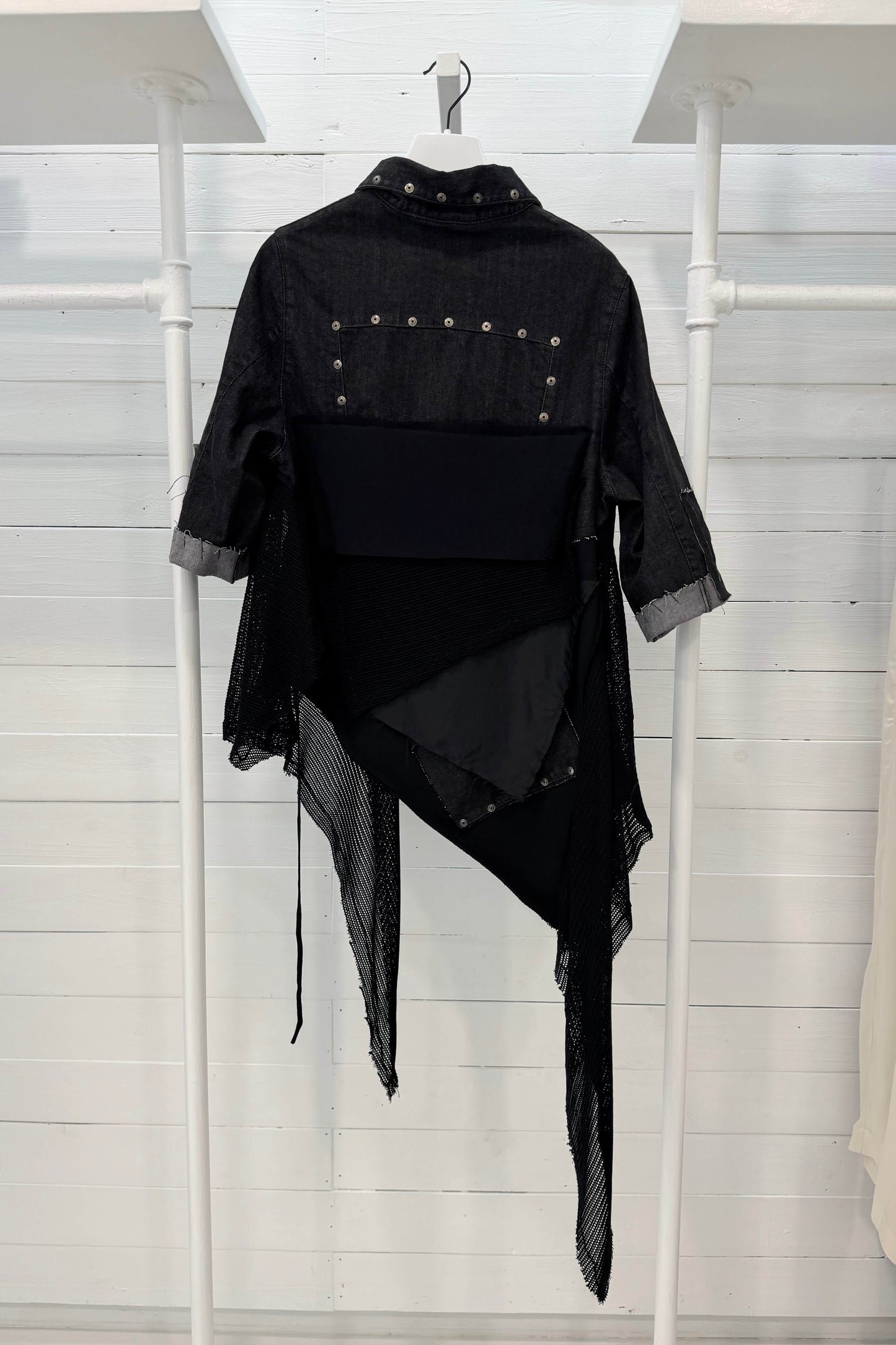 Giacca denim con inserti in rete