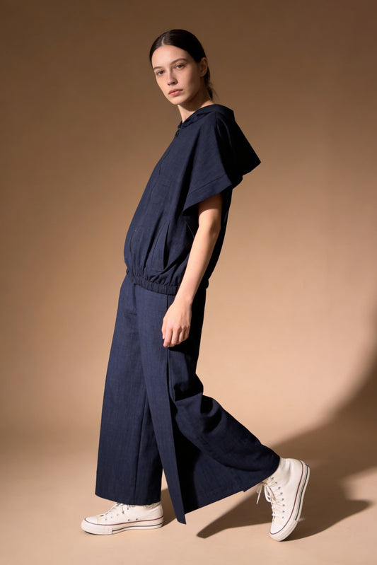 Pantalone palazzo tessuto fluido