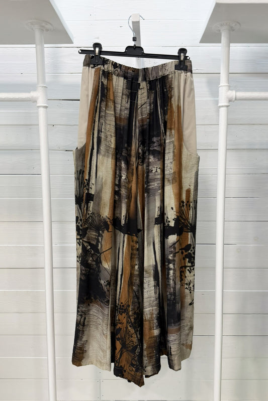 Pantalone ampio stampa artistica
