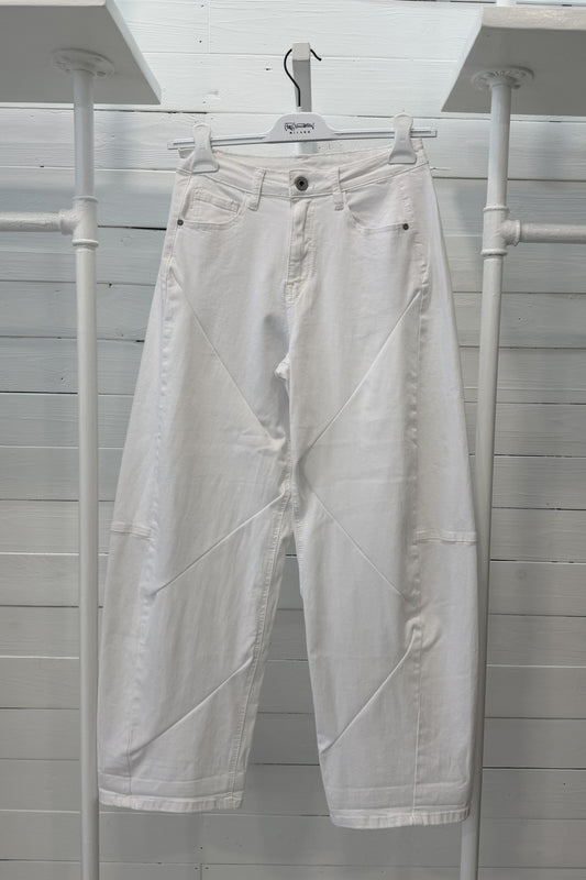 Pantalone Wide Leg con Tagli Geometrici