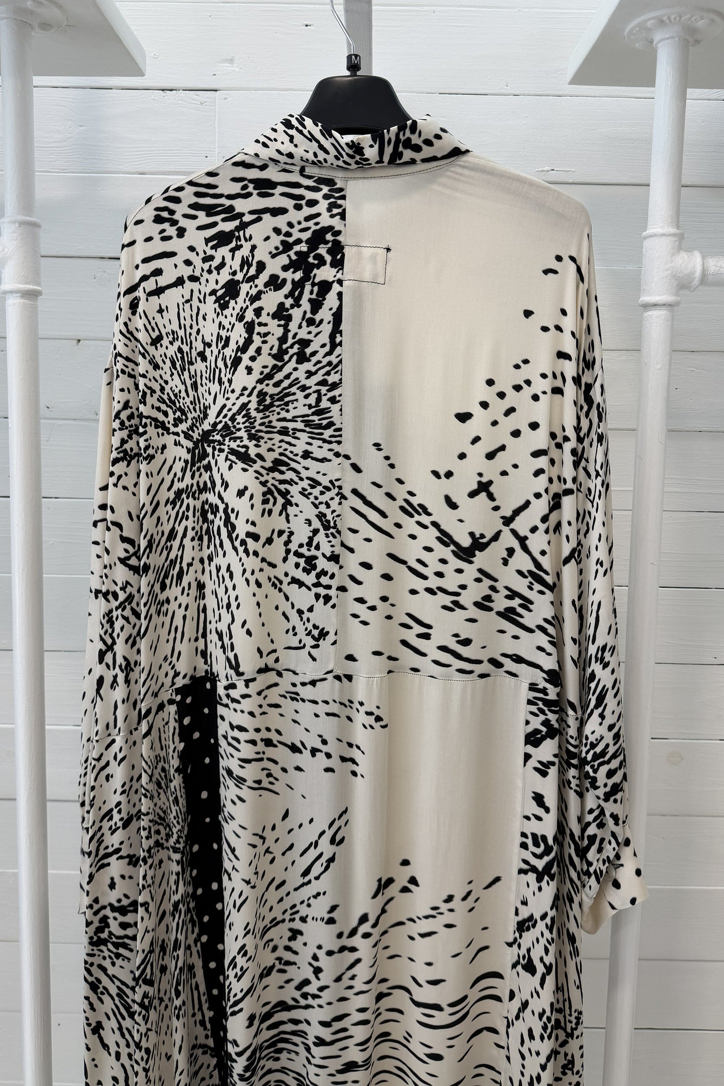 Chemisier fluido patchwork stampa grafica