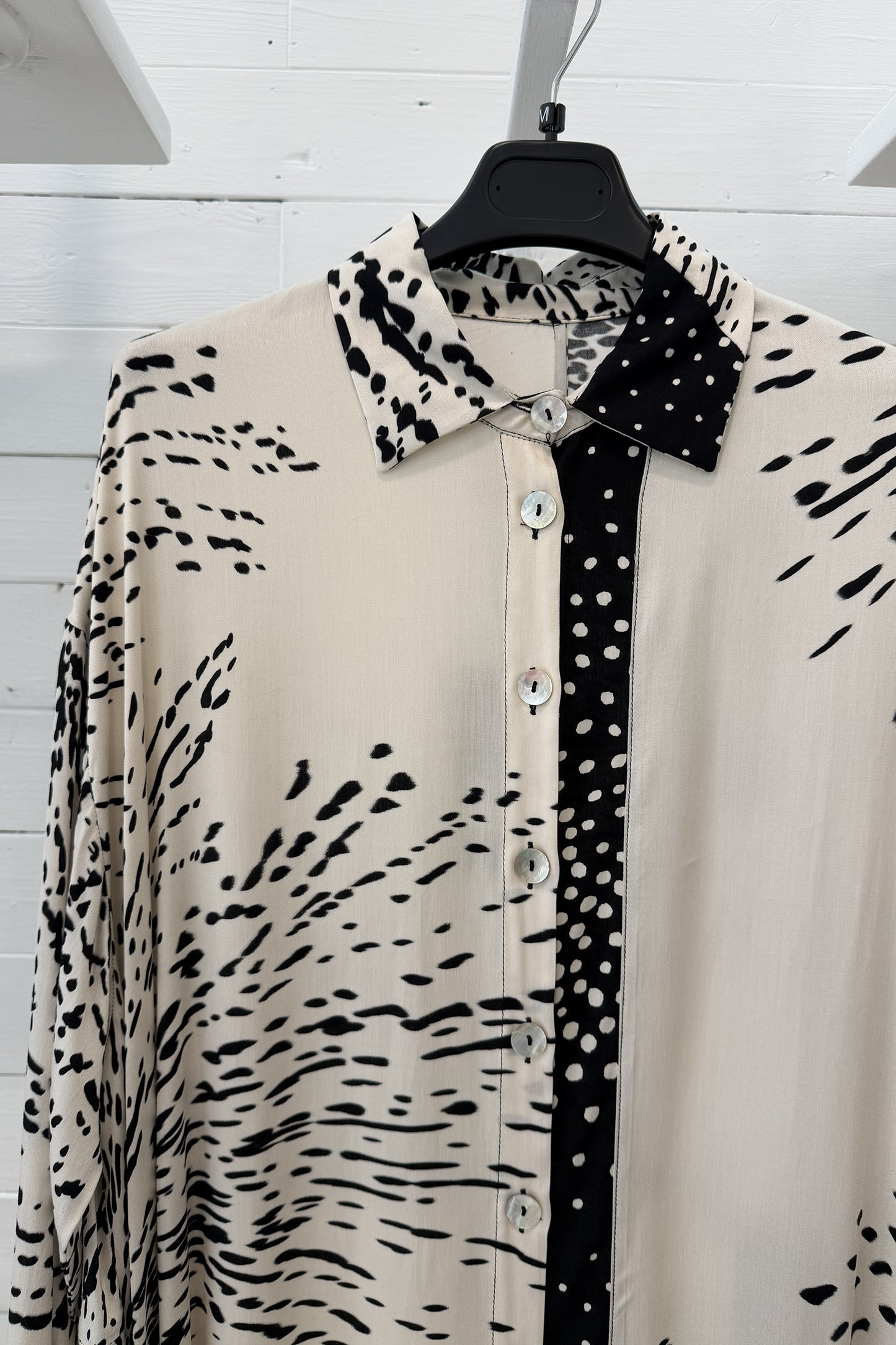 Chemisier fluido patchwork stampa grafica