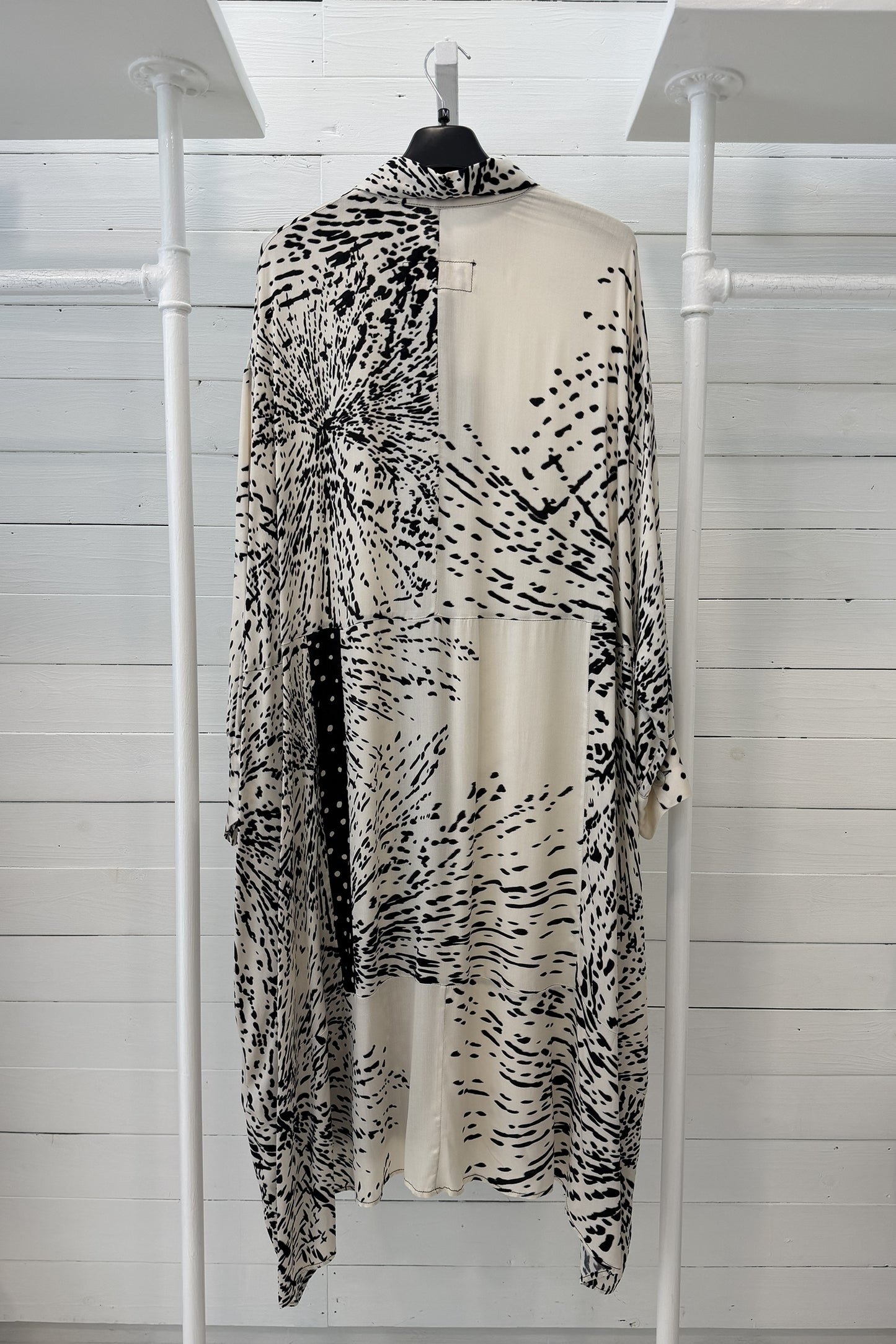 Chemisier fluido patchwork stampa grafica