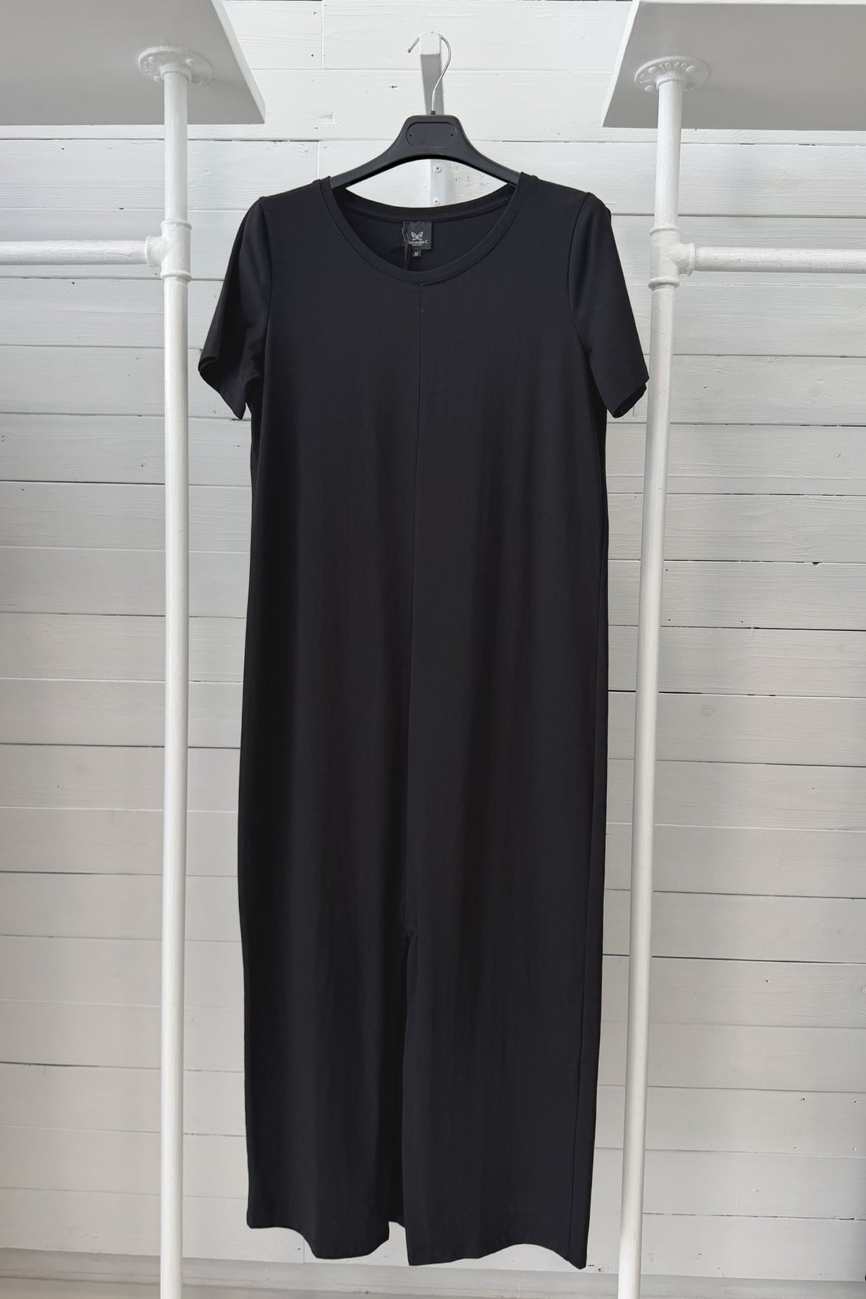 Abito Midi in Jersey Elasticizzato con Spacco Frontale