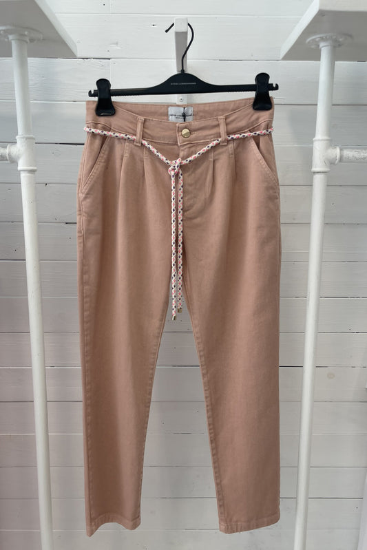 Pantaloni con cintura intrecciata