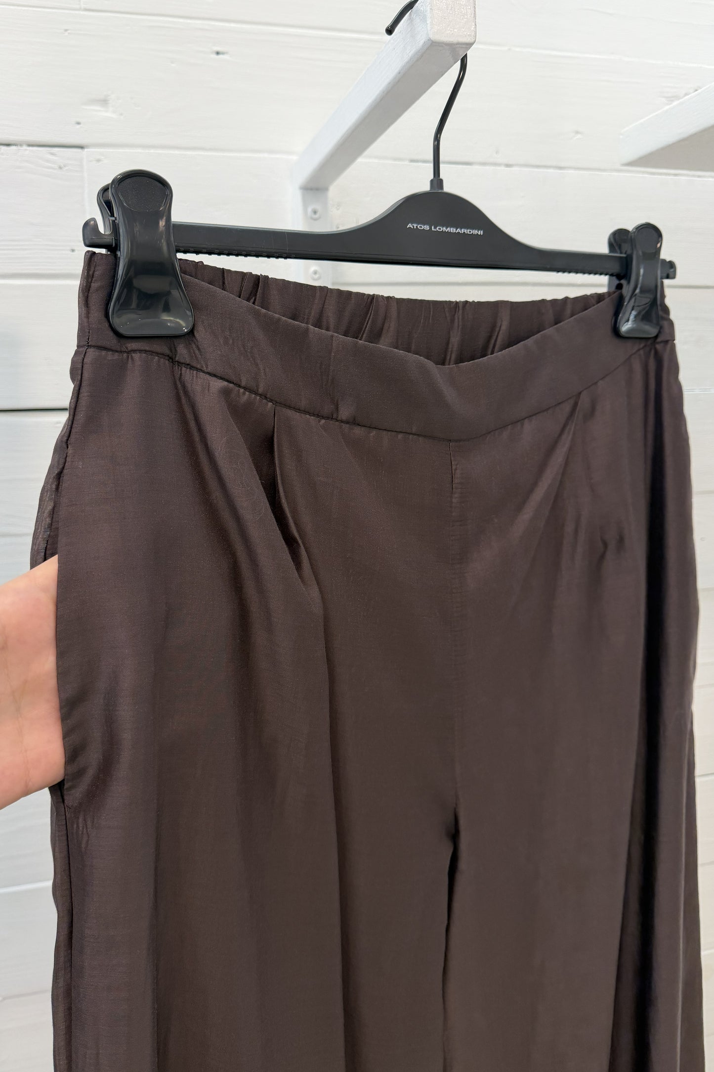Pantalone fluido doppio tessuto