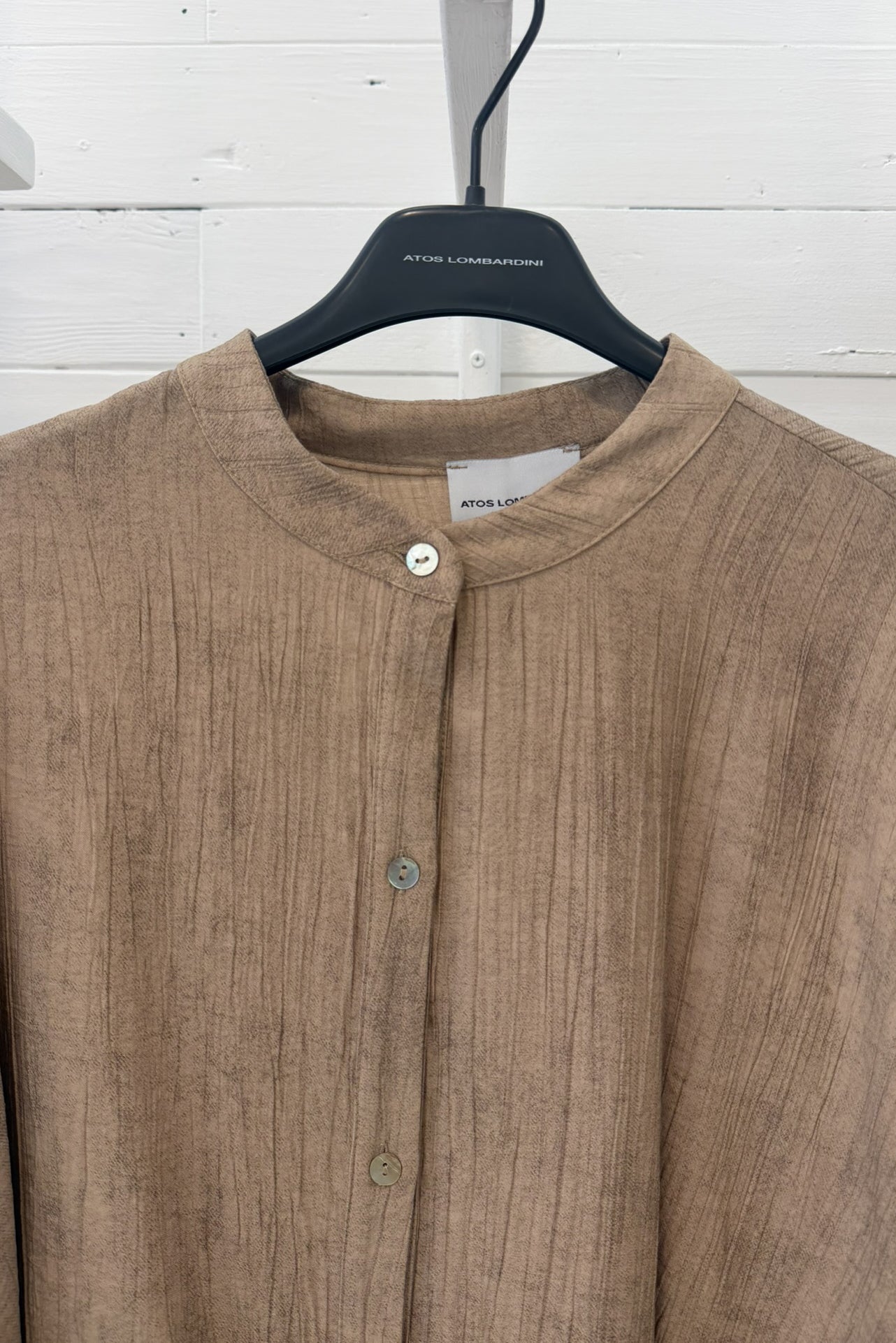 Camicia ampia stampa effetto lino