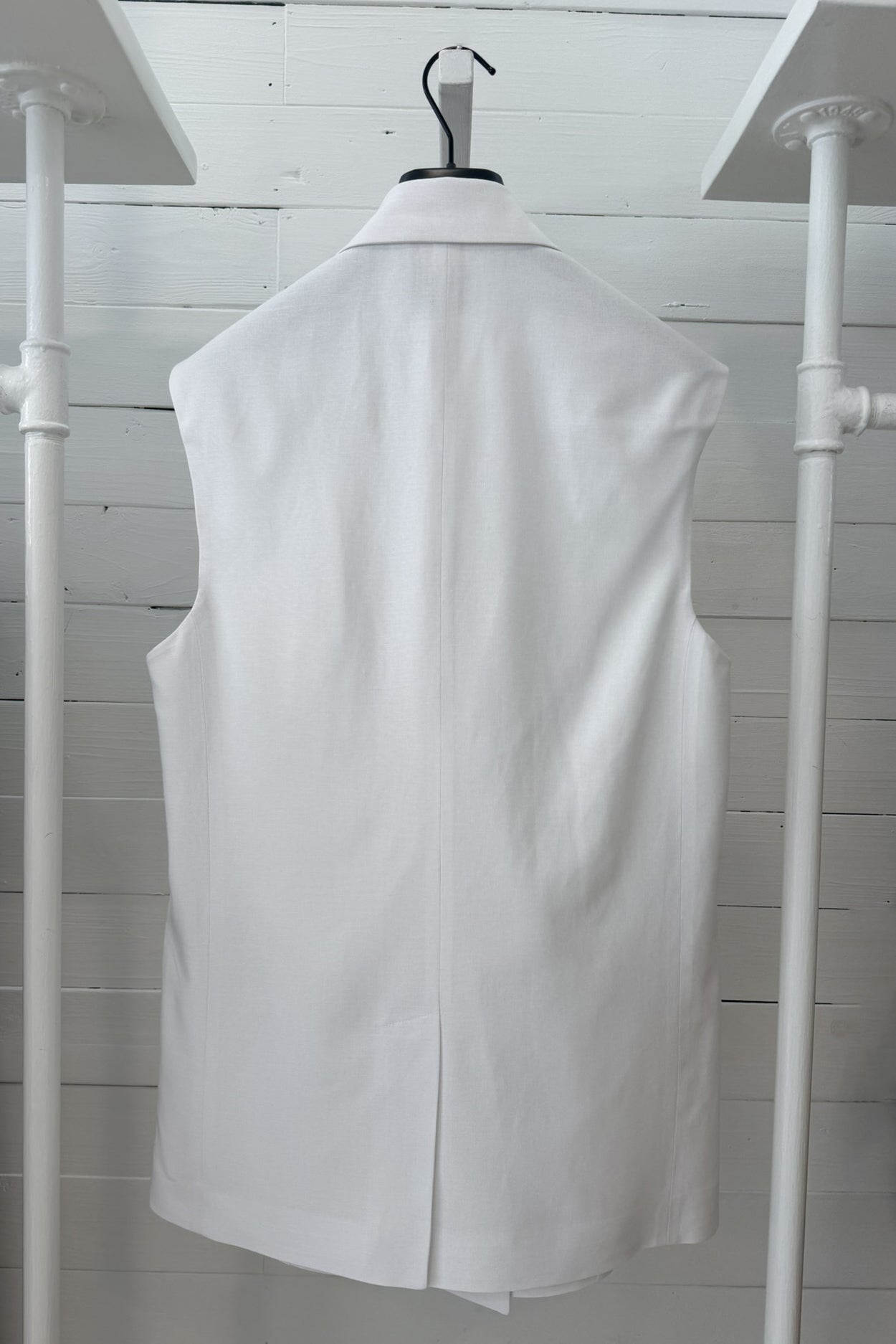 Gilet doppiopetto in lino e viscosa