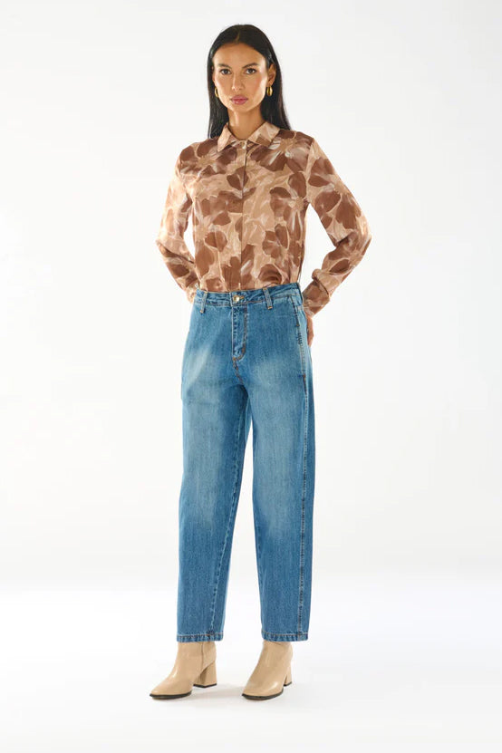 Jeans con tasche a filetto