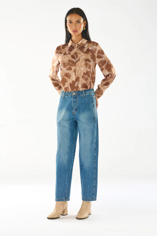 Jeans con tasche a filetto