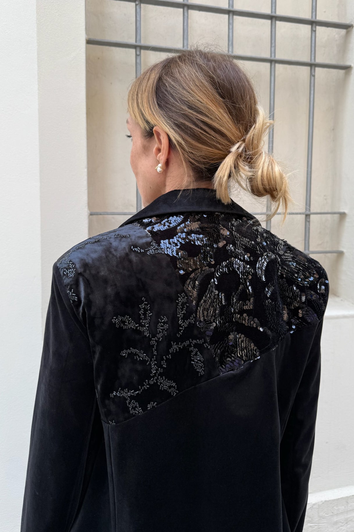 Giacca inserto paillettes