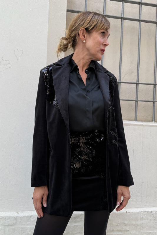 Minigonna inserto paillettes