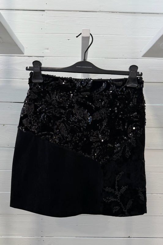 Minigonna inserto paillettes