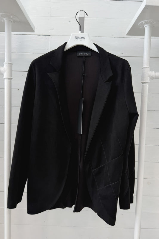 Blazer Aperto con Impunture Decorative