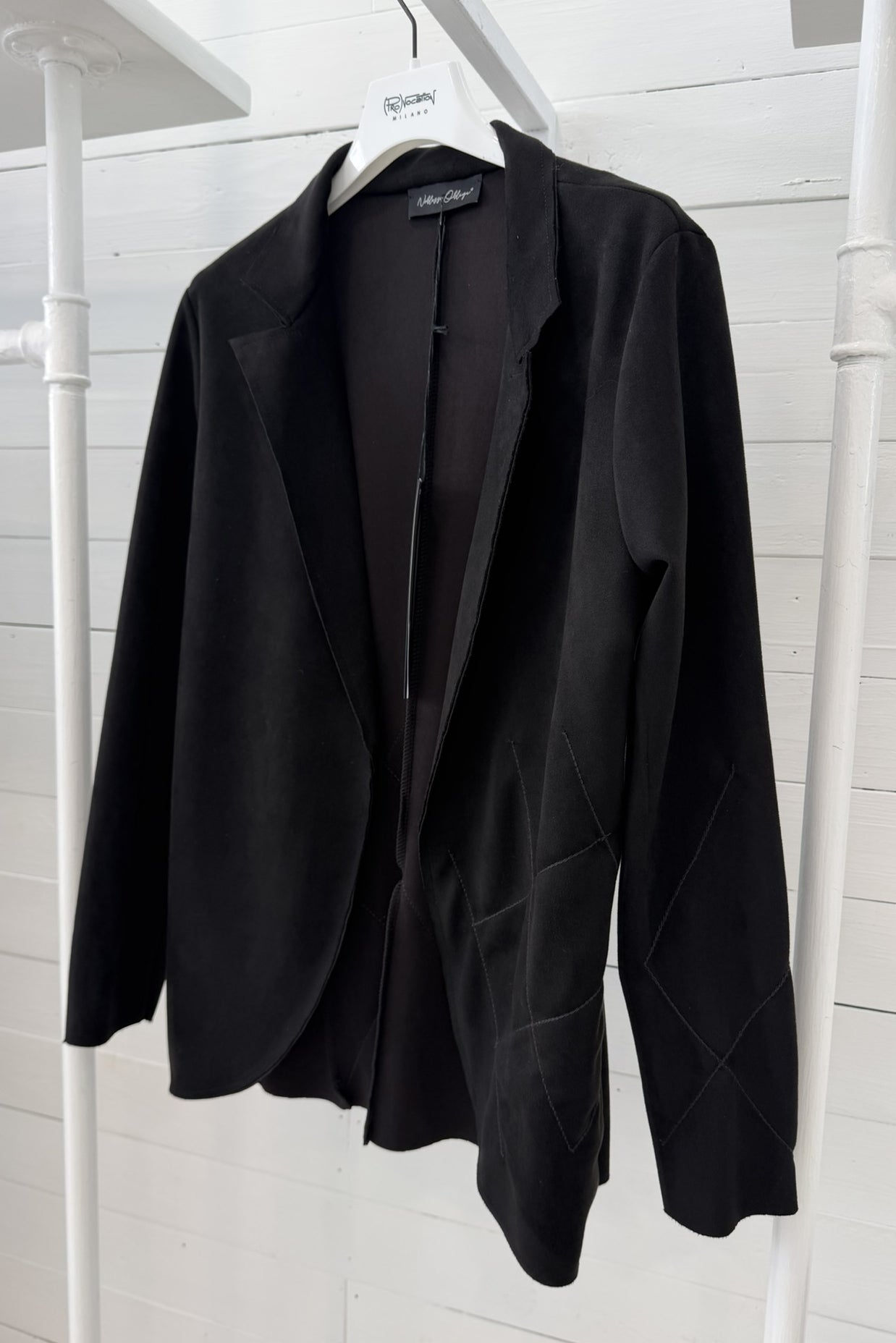 Blazer Aperto con Impunture Decorative