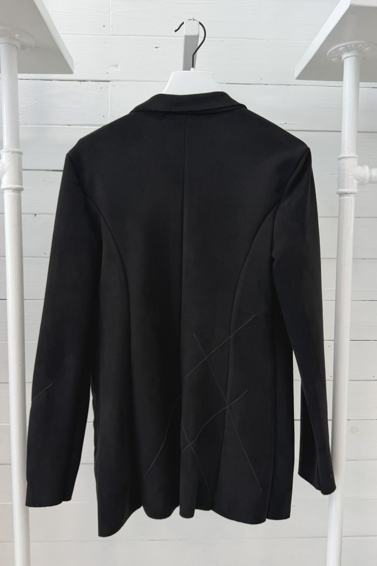 Blazer Aperto con Impunture Decorative
