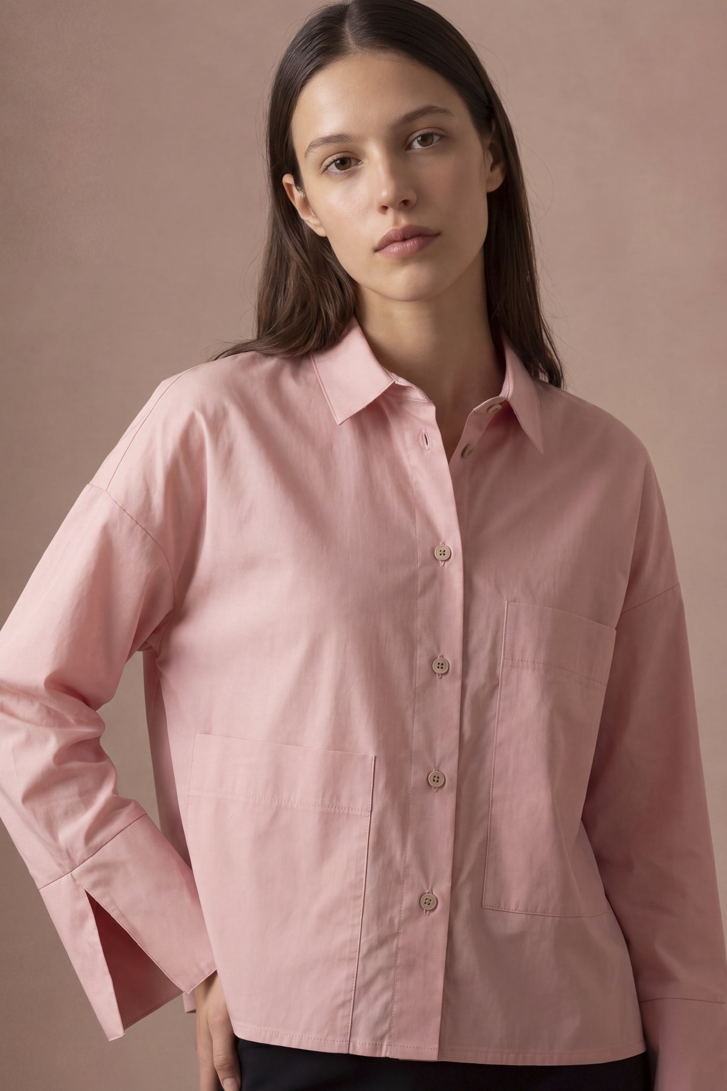 Camicia over in cotone stretch