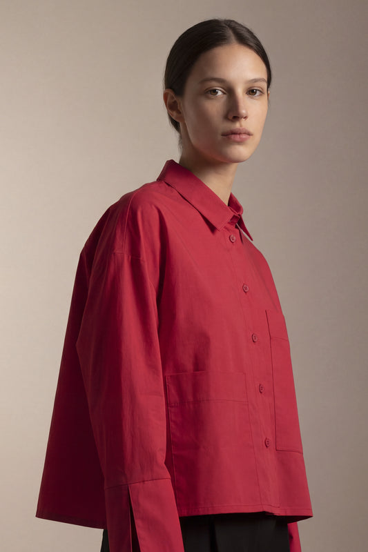Camicia over in cotone stretch