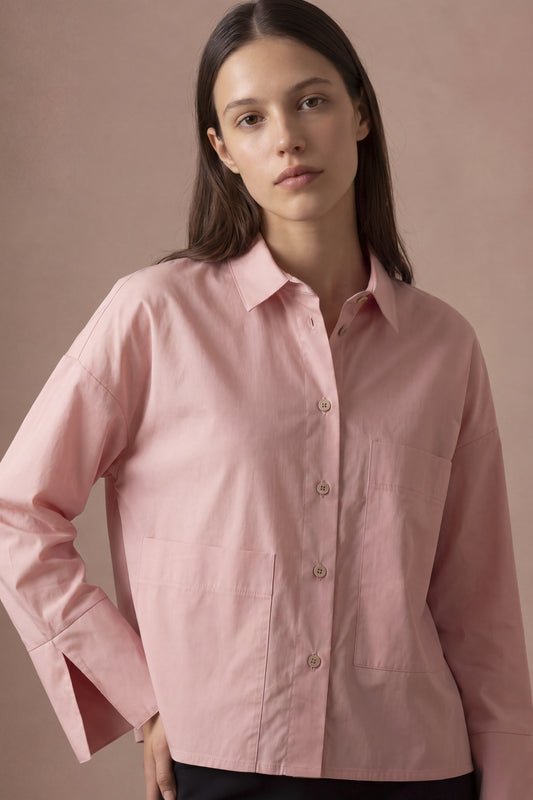Camicia over in cotone stretch