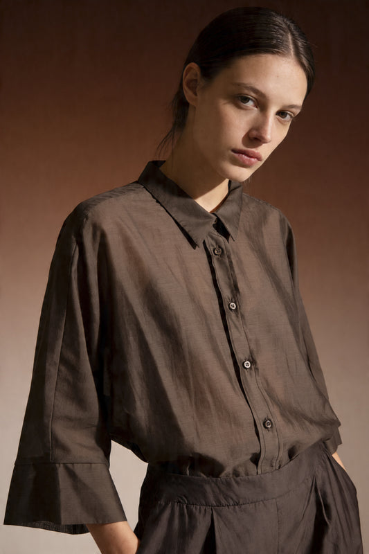 Camicia fluida moro in lyocell
