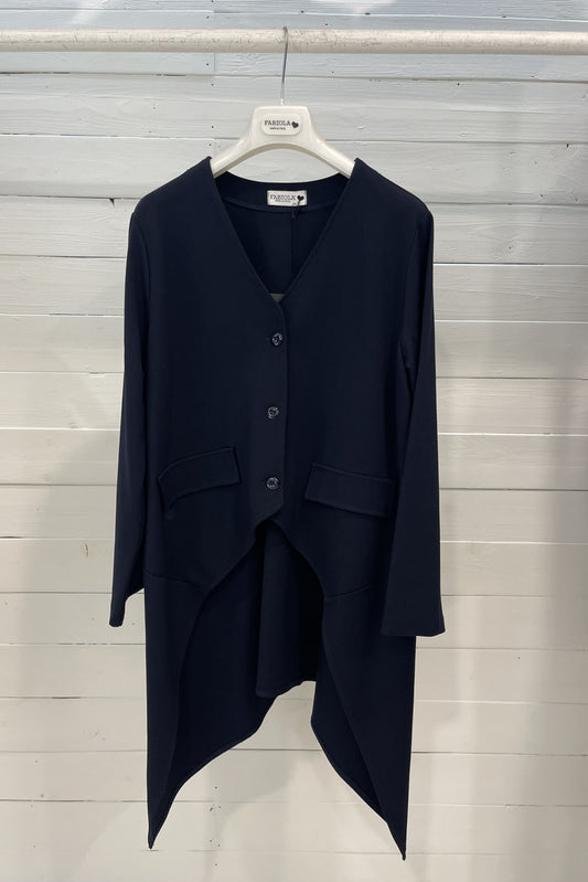 Cardigan lungo asimmetrico