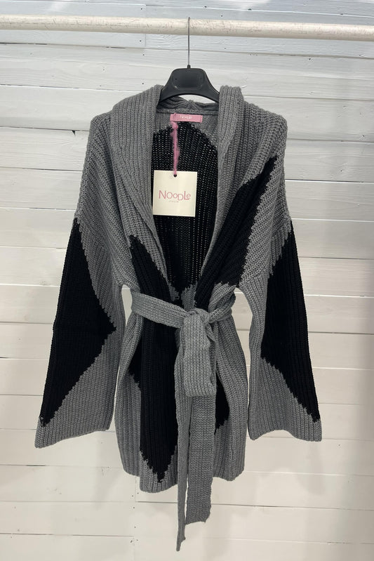 Cardigan lungo geometrico