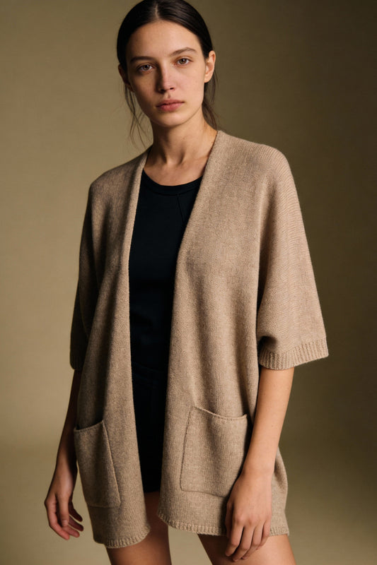 Cardigan in lana e viscosa