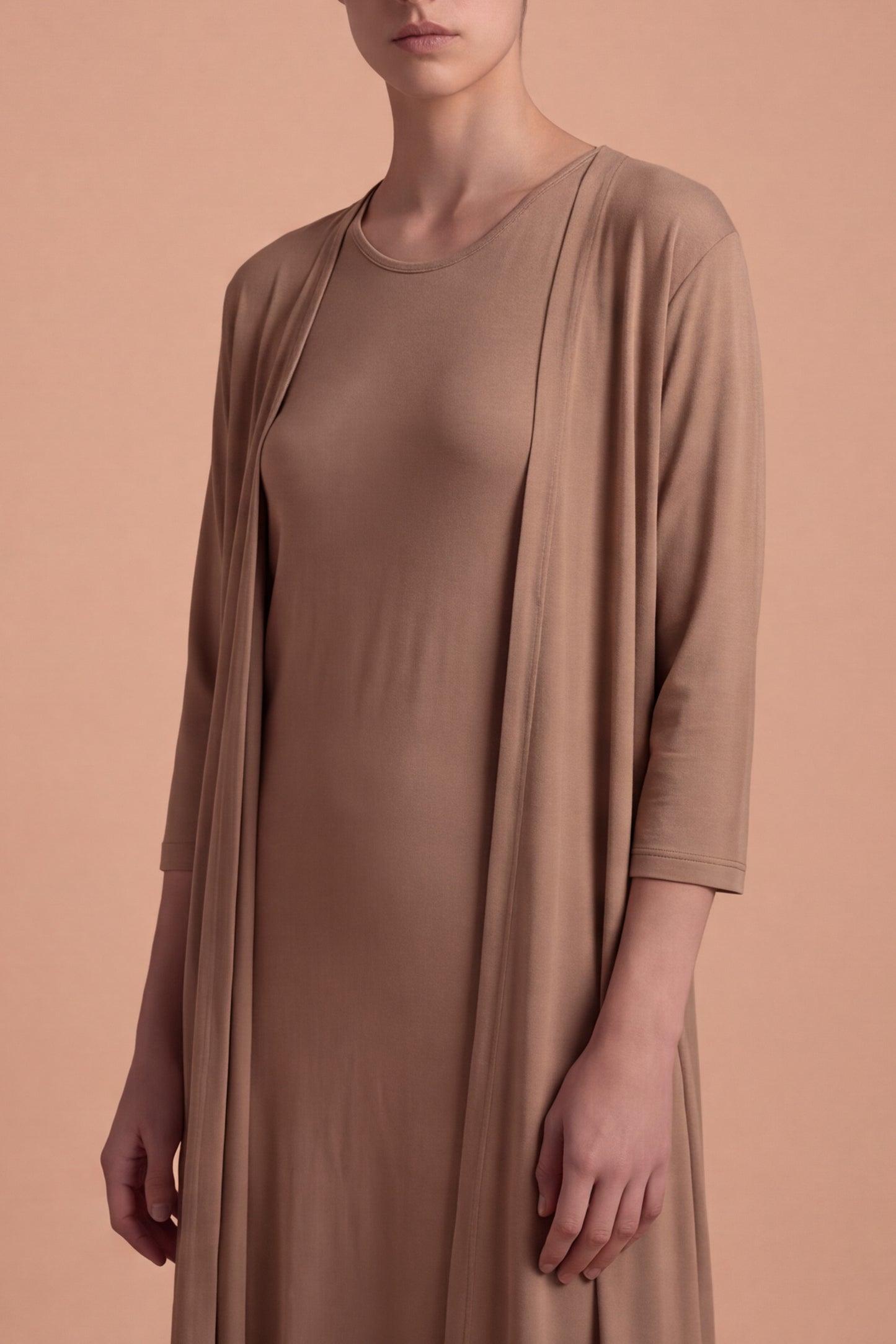Abito Lungo con Cardigan Coordinato