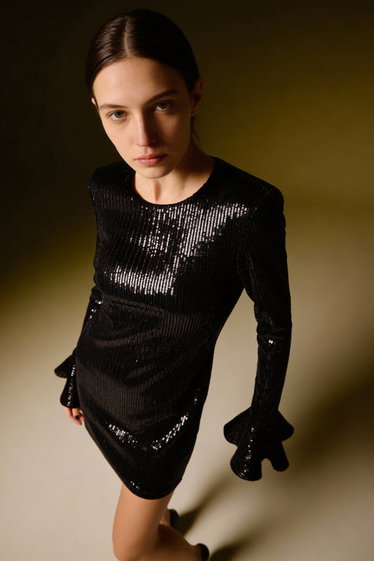 Abito corto in paillettes