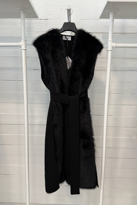 Gilet lungo ecopelliccia