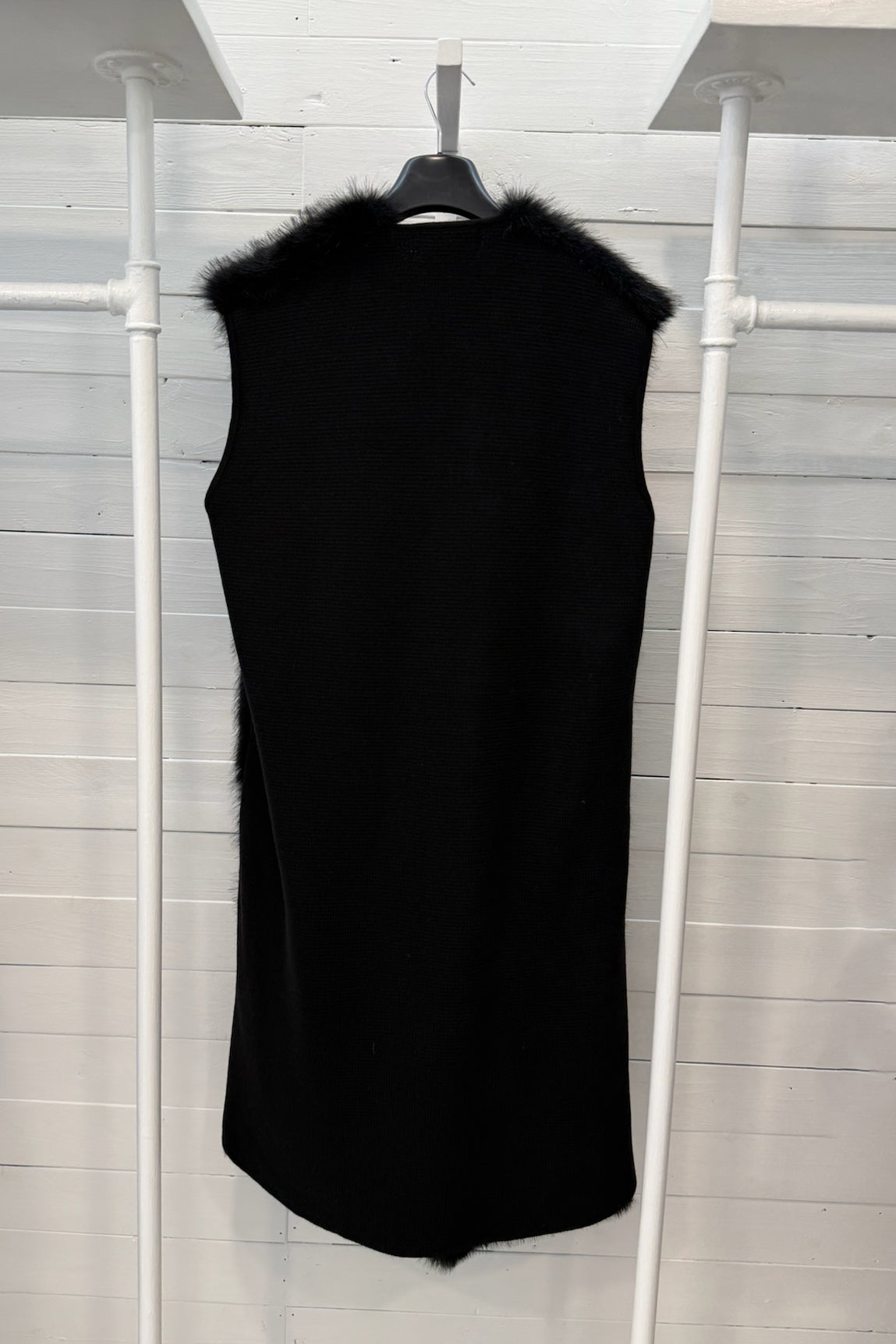 Gilet lungo ecopelliccia