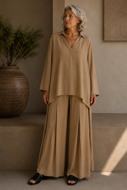 Blusa lunga in viscosa