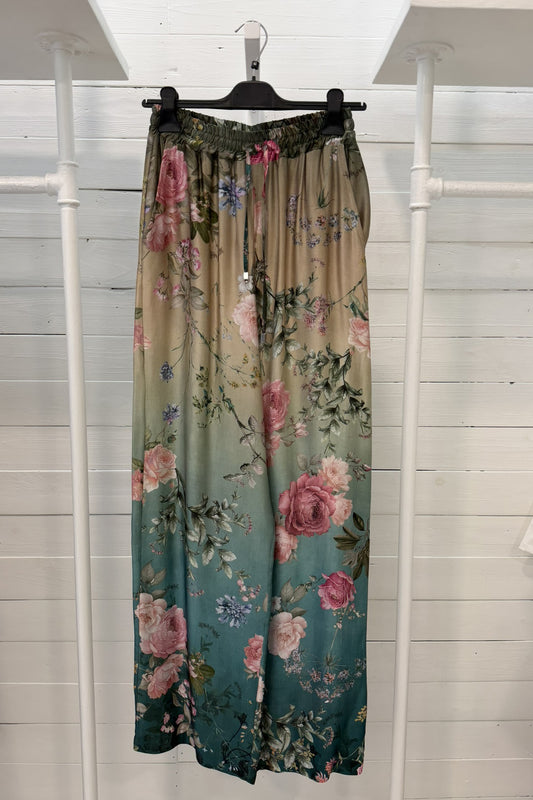 Pantalone floreale in viscosa