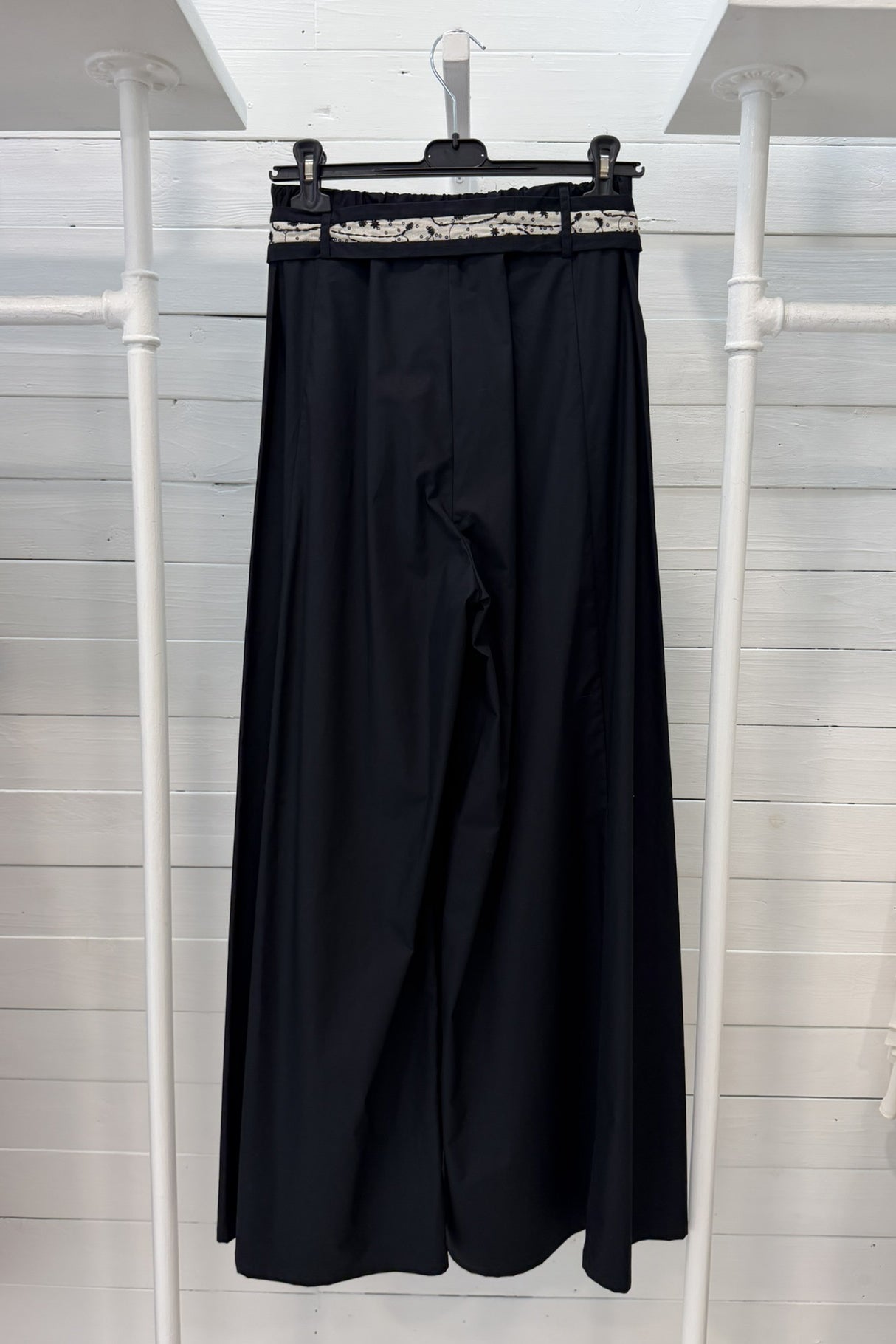 Pantalone Palazzo con Cintura Fantasia