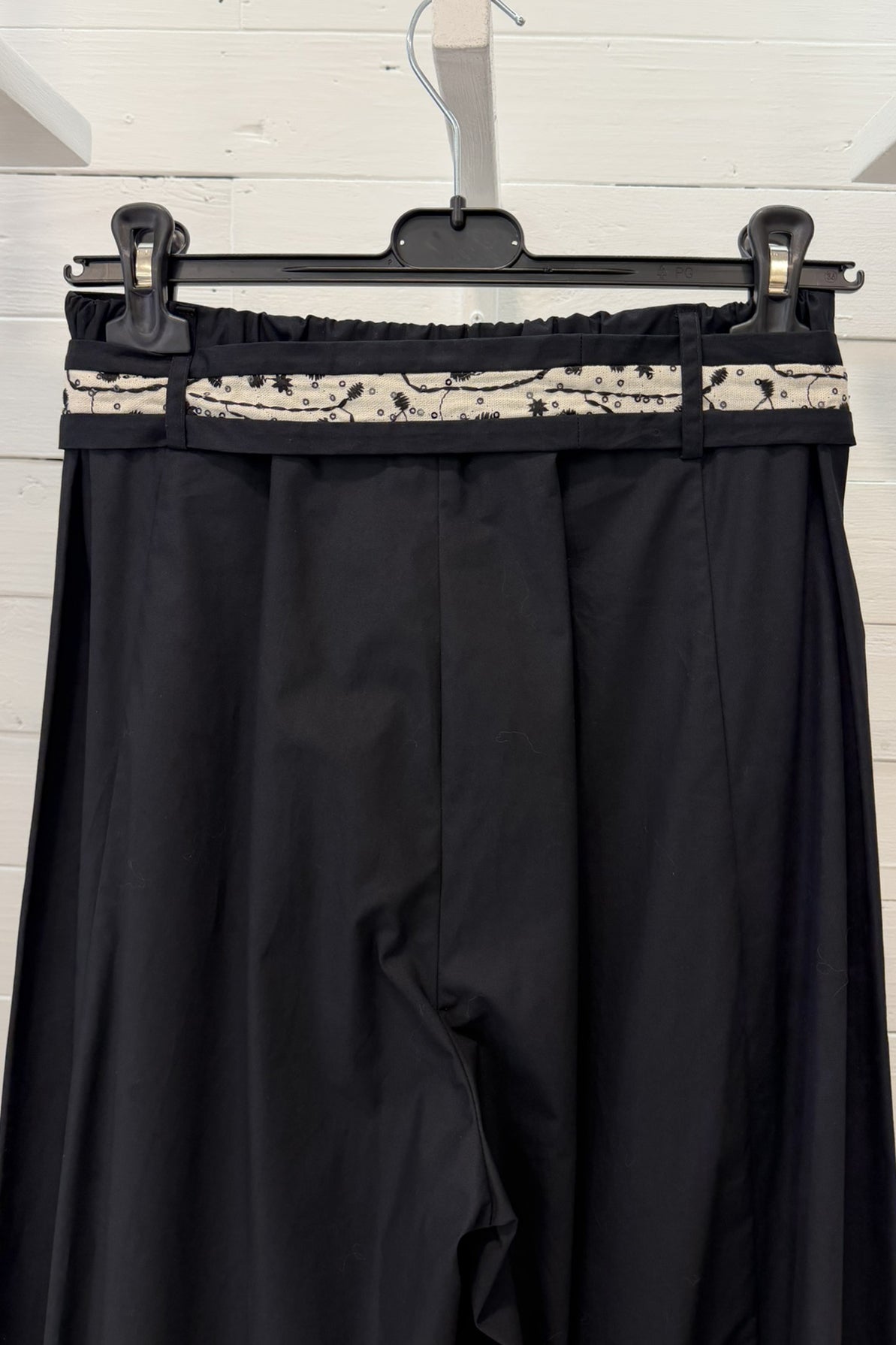 Pantalone Palazzo con Cintura Fantasia